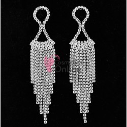 Cercei pentru dama moderni EARR20 Argintii Set de 1 pereche cu strasuri